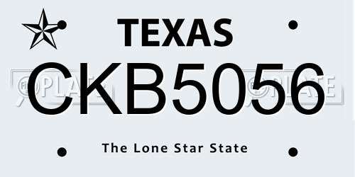 CKB5056 Texas License Plate