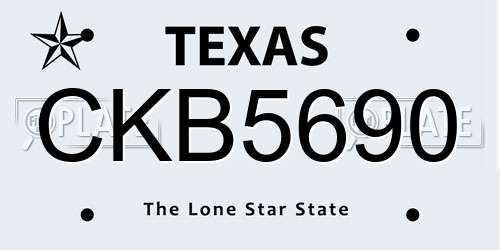 CKB5690 Texas License Plate