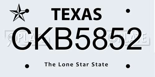 CKB5852 Texas License Plate