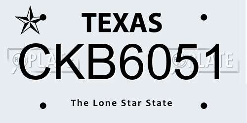 CKB6051 Texas License Plate