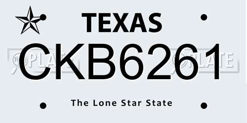 CKB6261 Texas License Plate