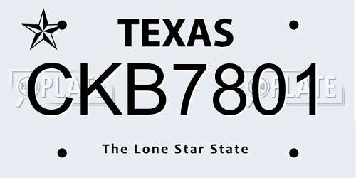 CKB7801 Texas License Plate