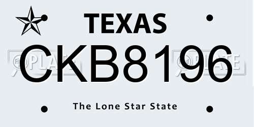 CKB8196 Texas License Plate