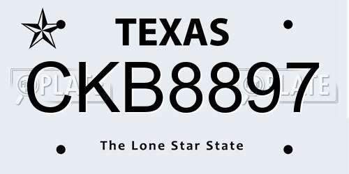 CKB8897 Texas License Plate