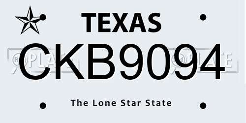 CKB9094 Texas License Plate