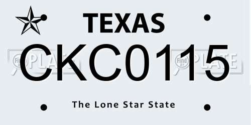 CKC0115 Texas License Plate