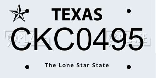 CKC0495 Texas License Plate