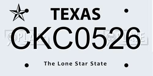 CKC0526 Texas License Plate