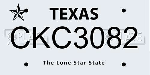 CKC3082 Texas License Plate