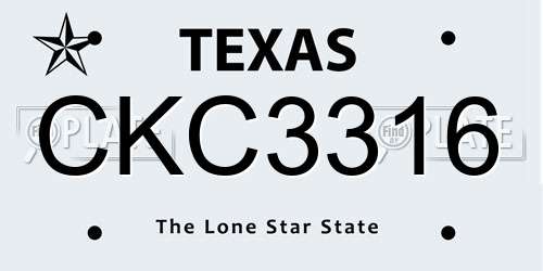 CKC3316 Texas License Plate