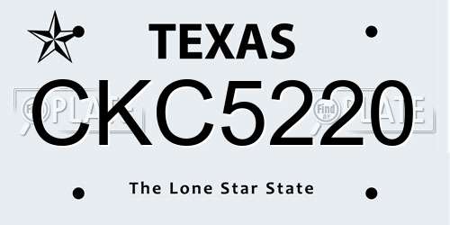 CKC5220 Texas License Plate