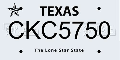 CKC5750 Texas License Plate