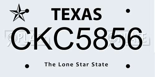 CKC5856 Texas License Plate