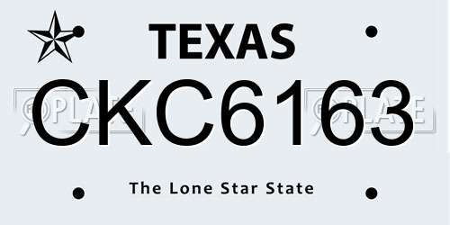 CKC6163 Texas License Plate