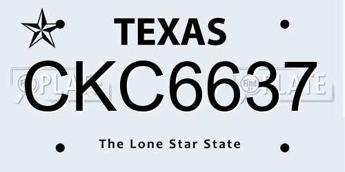 CKC6637 Texas License Plate