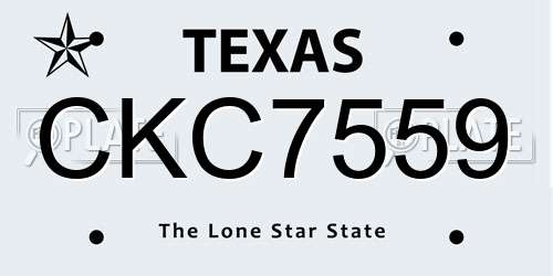 CKC7559 Texas License Plate