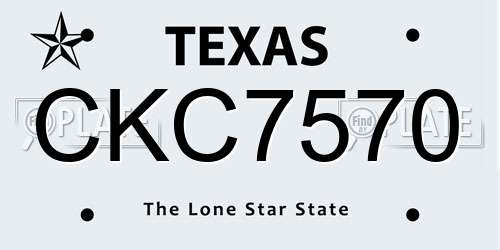 CKC7570 Texas License Plate