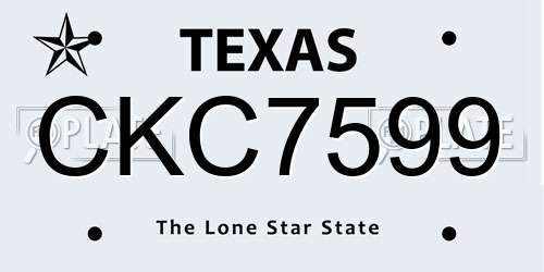 CKC7599 Texas License Plate