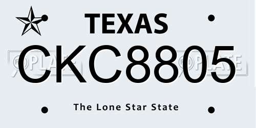 CKC8805 Texas License Plate