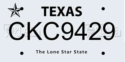 CKC9429 Texas License Plate