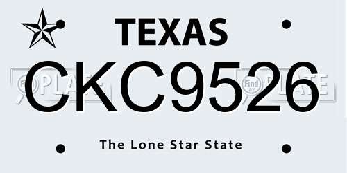 CKC9526 Texas License Plate