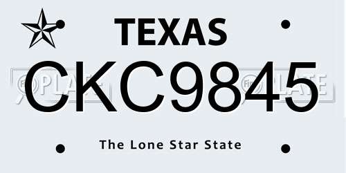 CKC9845 Texas License Plate