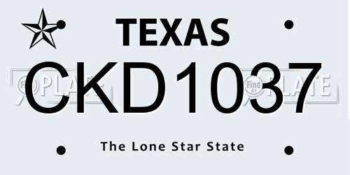 CKD1037 Texas License Plate