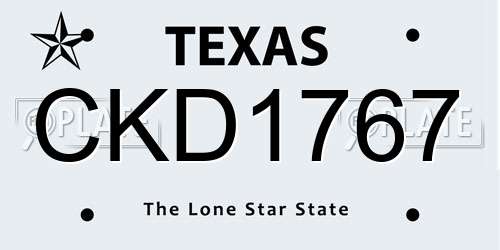 CKD1767 Texas License Plate