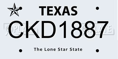 CKD1887 Texas License Plate