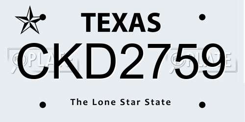 CKD2759 Texas License Plate