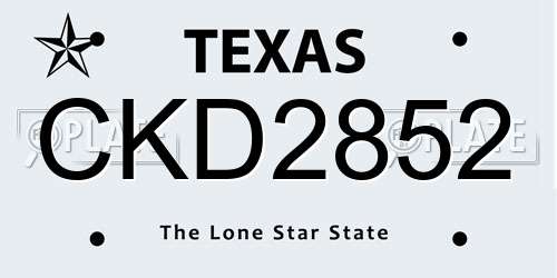 CKD2852 Texas License Plate
