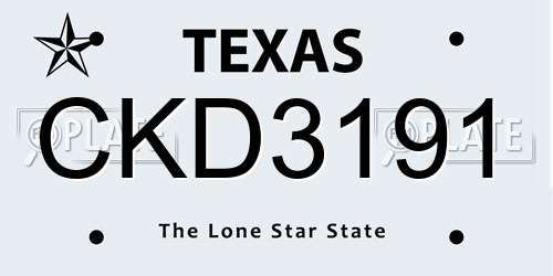 CKD3191 Texas License Plate