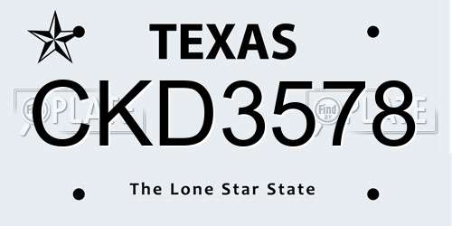 CKD3578 Texas License Plate