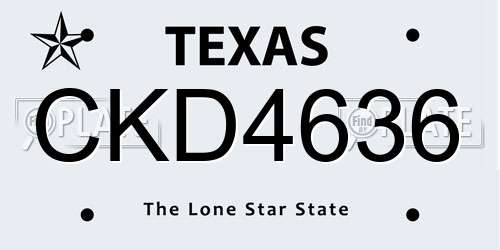 CKD4636 Texas License Plate