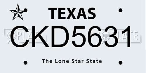 CKD5631 Texas License Plate