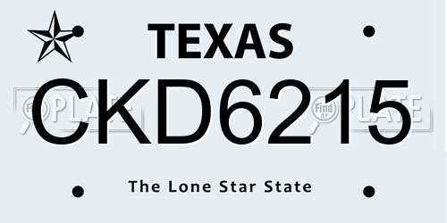 CKD6215 Texas License Plate