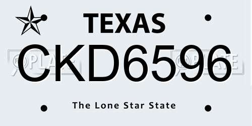 CKD6596 Texas License Plate