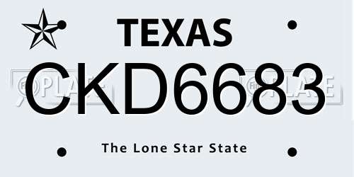 CKD6683 Texas License Plate