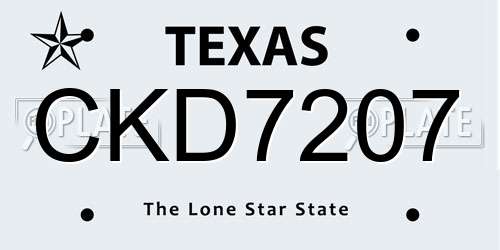 CKD7207 Texas License Plate