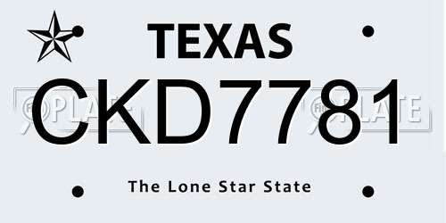 CKD7781 Texas License Plate