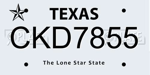 CKD7855 Texas License Plate
