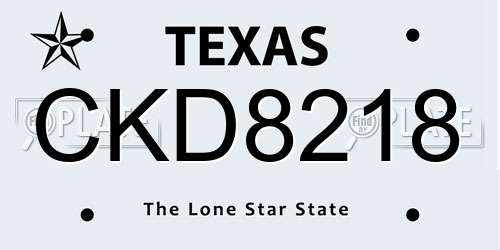 CKD8218 Texas License Plate