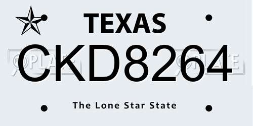 CKD8264 Texas License Plate
