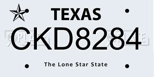 CKD8284 Texas License Plate