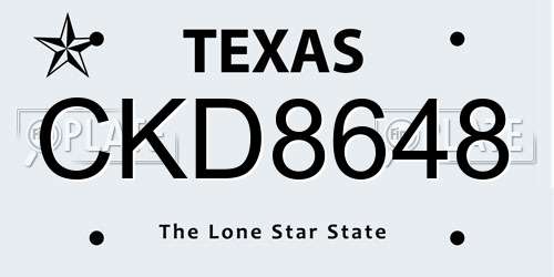CKD8648 Texas License Plate