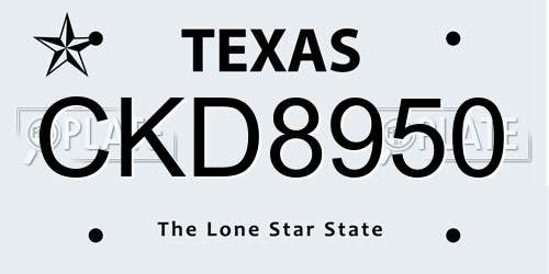 CKD8950 Texas License Plate