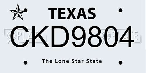 CKD9804 Texas License Plate