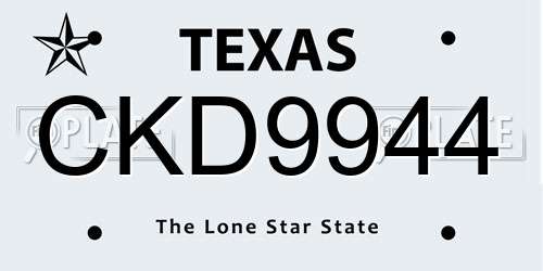 CKD9944 Texas License Plate