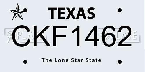 CKF1462 Texas License Plate