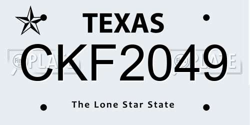 CKF2049 Texas License Plate